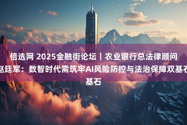 倍选网 2025金融街论坛｜农业银行总法律顾问赵廷军：数智时代需筑牢AI风险防控与法治保障双基石